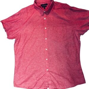 Marc Anthony Men’s Linen Red Button-Up Shirt Large